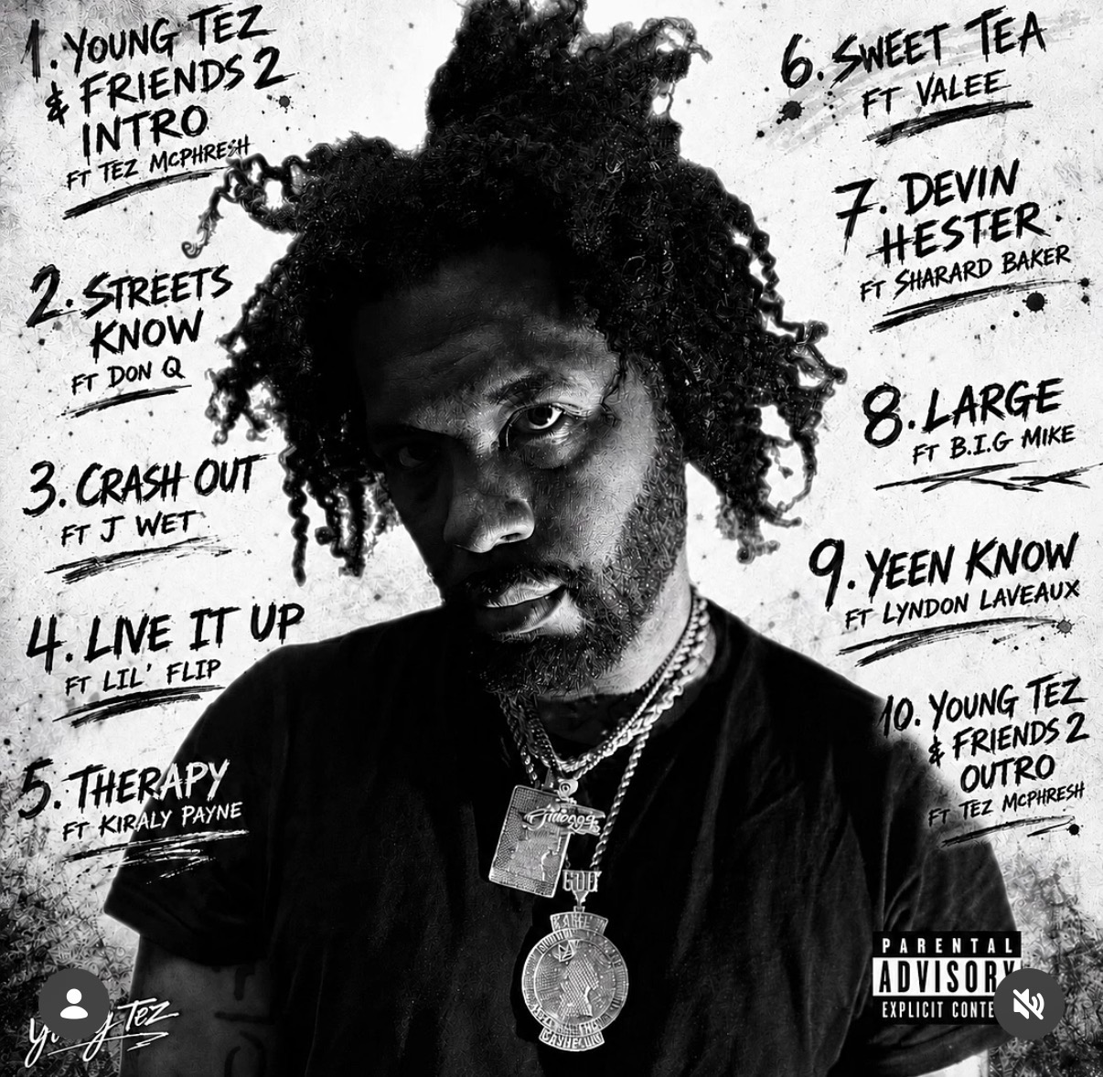 Young Tez from Chicago on the Young Tez and Friends 2 artwork