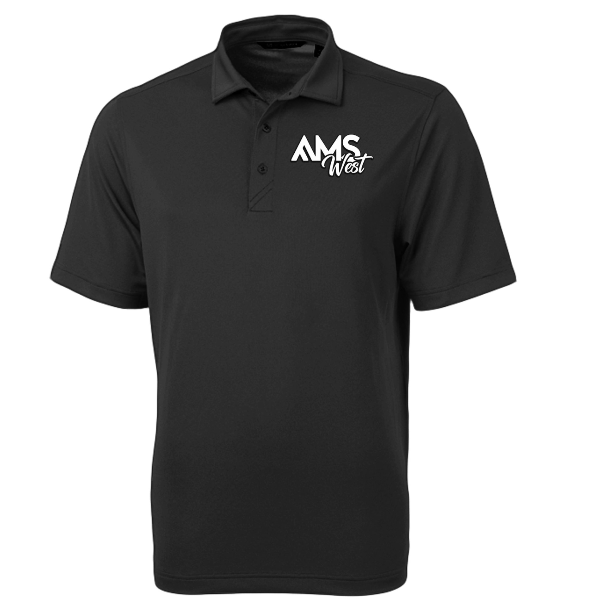 Black AMS WEST performance polo