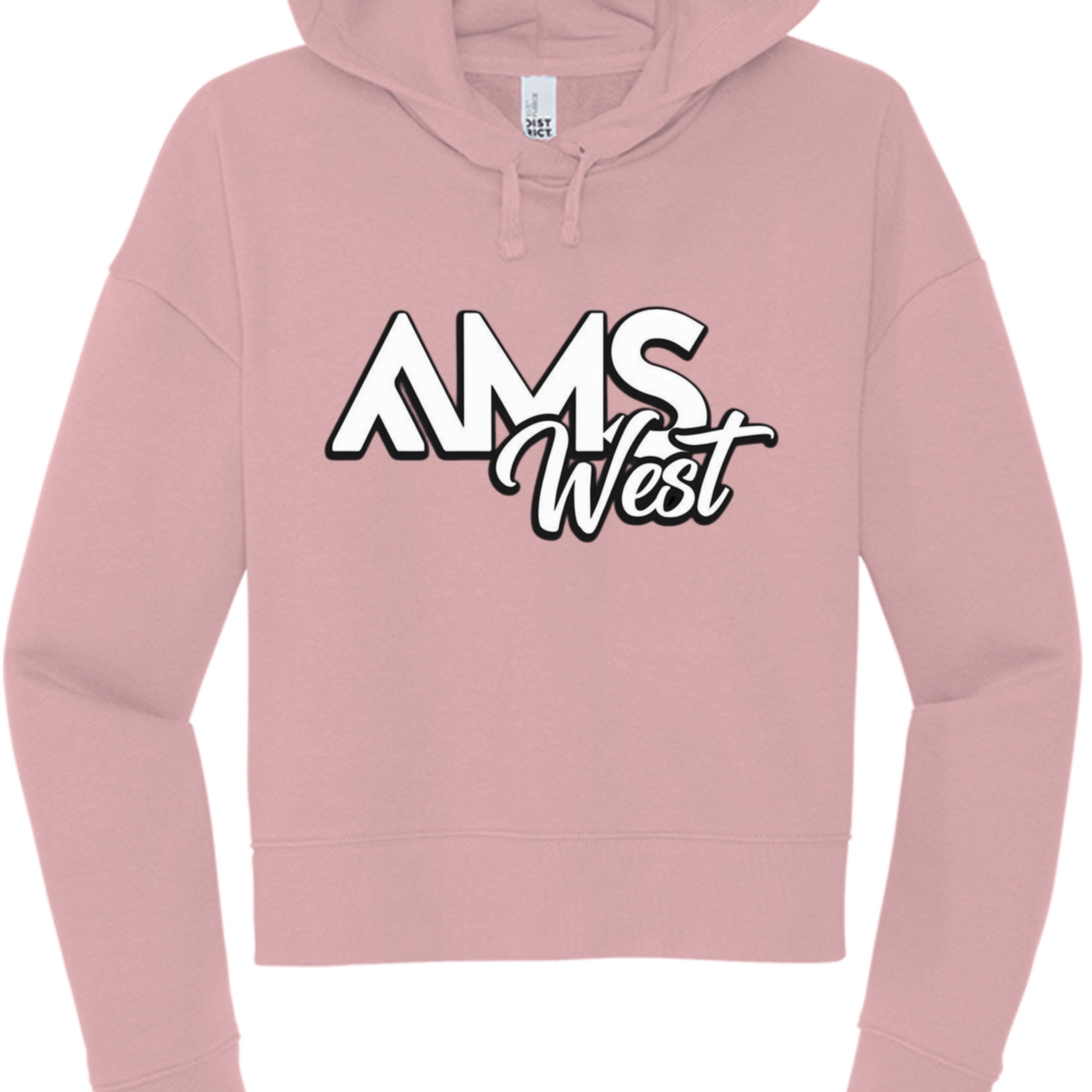 Pink cropped AMS WEST hoodie